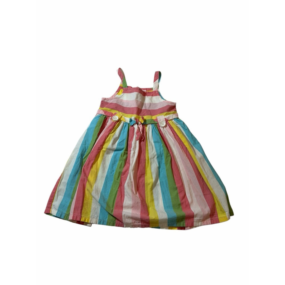 Vintage Gymboree Rainbow Stripe Sundress Girls 3T Colorful Summer Cotton